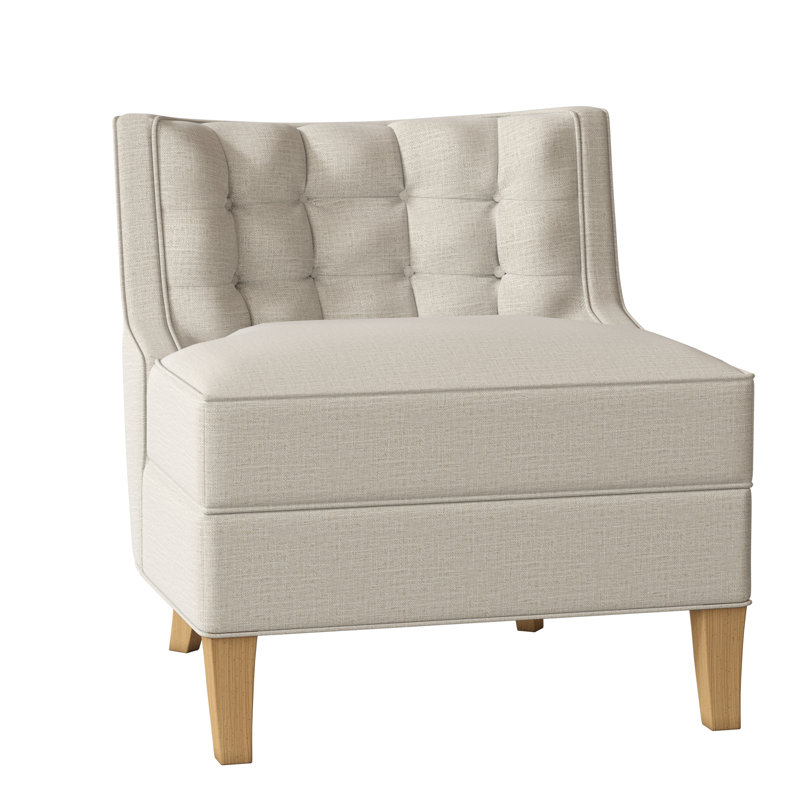 Chaise d'appoint avec coussin en polyester de 29 po de largeur Social, Cyan Maya, Ambre