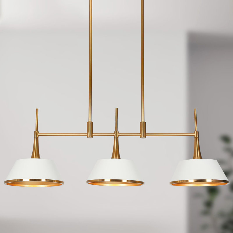 Nolia 3 - Light 34.5'' W Cone linear Kitchen Island Pendant UL Certified