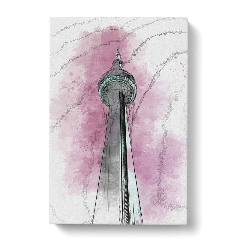 CN Tower In Toronto Canada Abstract Art - Wrapped Canvas Print, 76cm H x 50cm W x 3cm D