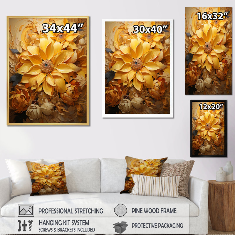 " Radiant Reverie Botanical II ", 32" H x 16" W x 1" D, Black Picture Framed