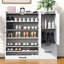 Armoire à chaussures multifonctionnelle avec tablettes réglables, tabouret, tiroir rétractable, range-chaussures minimaliste