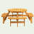 8 Person Wooden Picnic Table, Outdoor Camping Dining Table with Seat, Garden, DIY w/ 4 Built-in Benches-1509701181