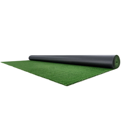 Artificial Grass, 18 x 10 ft Fake Grass Turf Rug, 0.6 in Pile Height Realistic Synthetic Lawn Carpet Roll Mat, Easy Clean Drainage Holes for Patio, Garden, Balcony, Outdoor Indoor Decor, Green