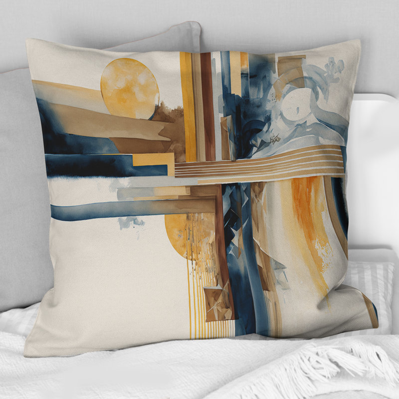 Coussin moderne Modern Watercolor Abstract III - Abstract Spirals