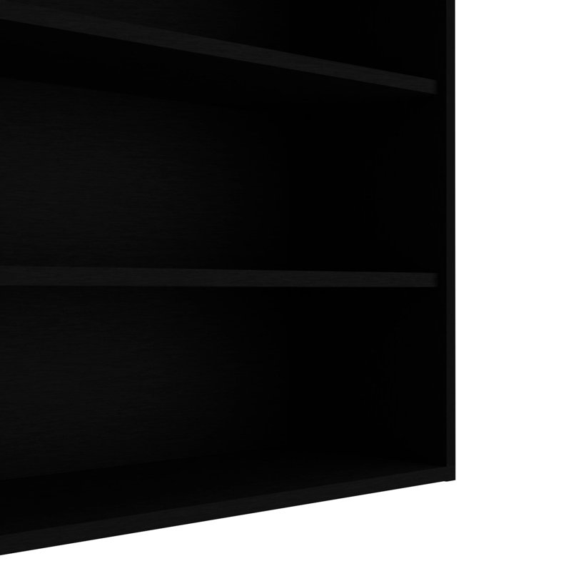 Wall Cabinet With Open Storage, Black