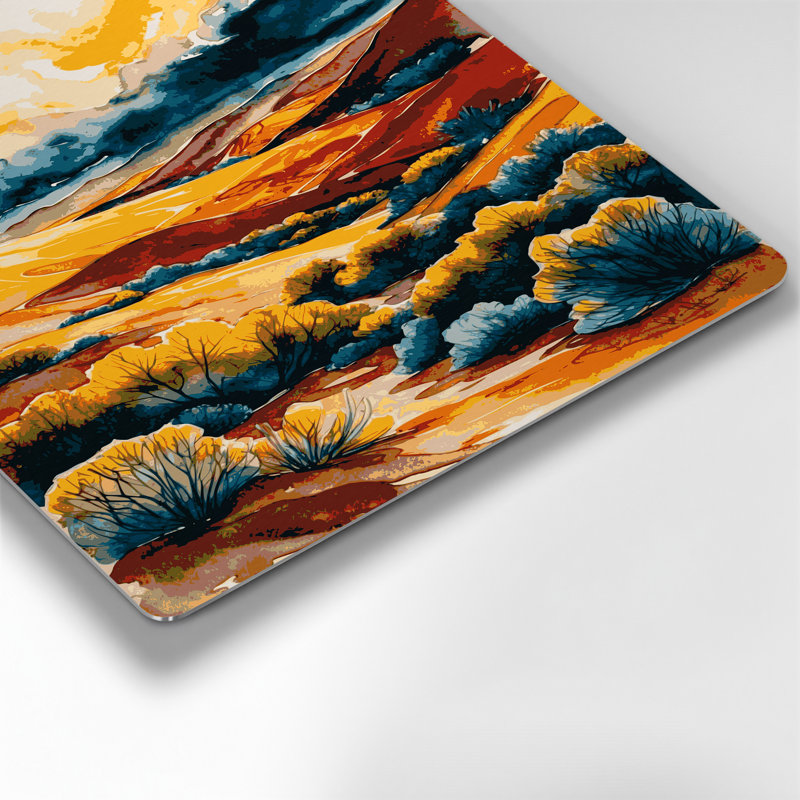 Aquarelle, paysage 85, art mural en métal brun, H 30 po x l 20 po