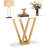 43” Console Table With Faux Marble Top, Narrow Entryway Table With V-Leg Metal Frame, Slim Sofa Table