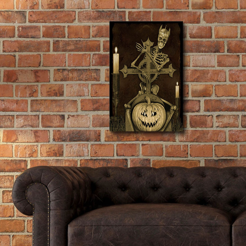 «Halloween Graveyard A» par Jean Plout, art mural en verre acrylique, 16 po x 24 po, 16 po x 24 po
