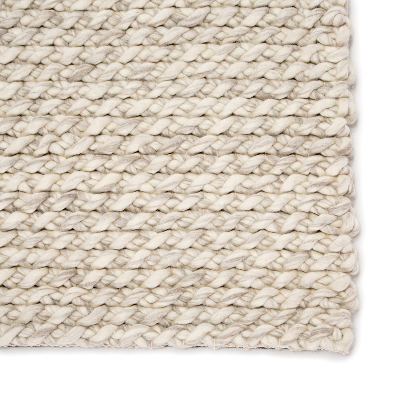 Sabha Wool Area Rug in Ivory/Gray, Rectangle 9' x 12'