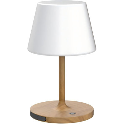 Lampe de bureau, imperméable, lampe de bureau sans fil 4000 mah, rechargeable, gradateur tactile, veilleuse à DEL, convient aux jardins, camping, restaurants et maisons (grain de bois, 9,6 pouces)