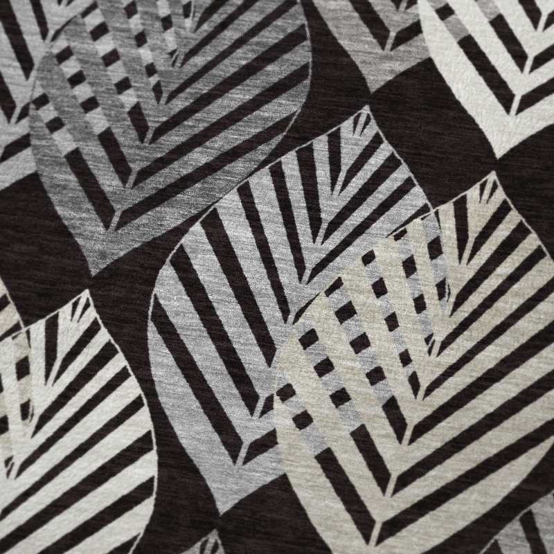 Jeté floral Sherpa ASB744 Addison, Motif floral noir
