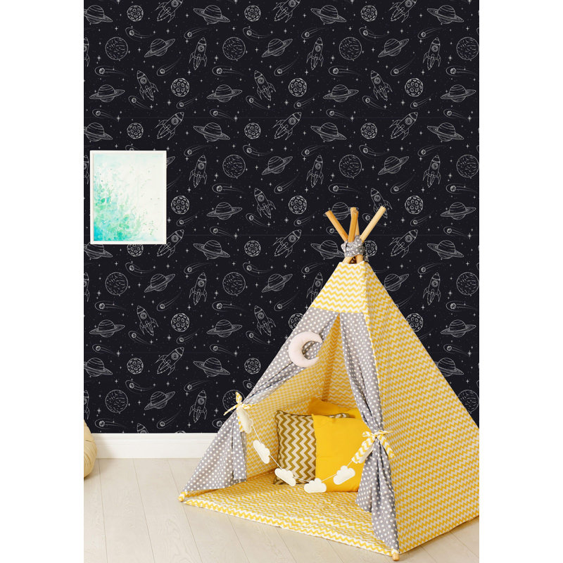 Rouleau de papier peint adhésif Fulcher US Made - Space Adventures, L 10,42 po x l 25 po