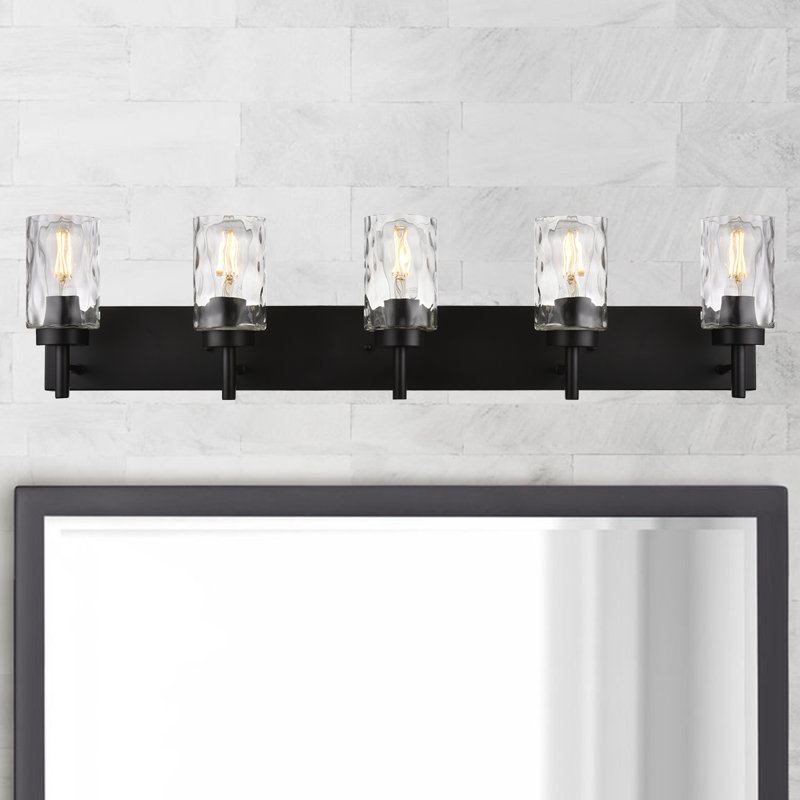 Éclairage de salle de bain à intensité variable 5 lumières Liskeard, Noir