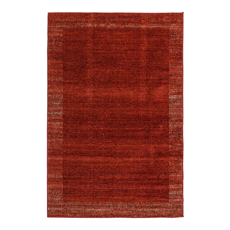 Tapis terre cuite Hermina, Rectangle 4 pi 1 po x 6 pi 1 po