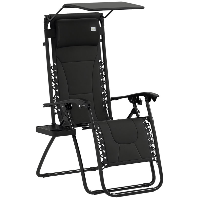 89cm Long Single Chaise with Cushions, Black