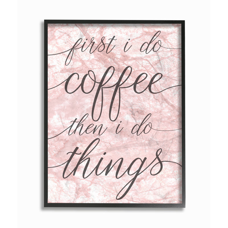 " Coffee Things " by Daphne Polselli, 20" H x 16" W x 1.5" D, Midnight Black Framed Giclee