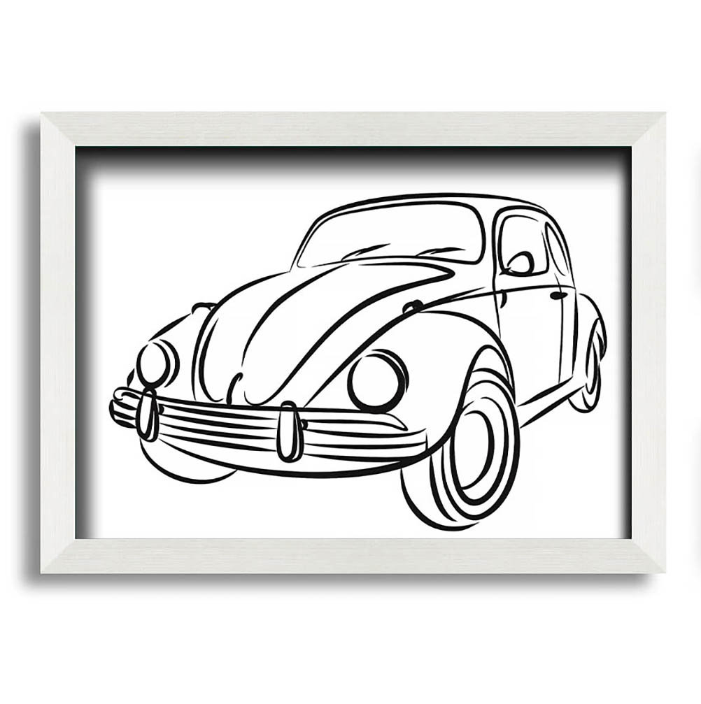 Gerahmtes Leinwandbild VW Beetle Outline