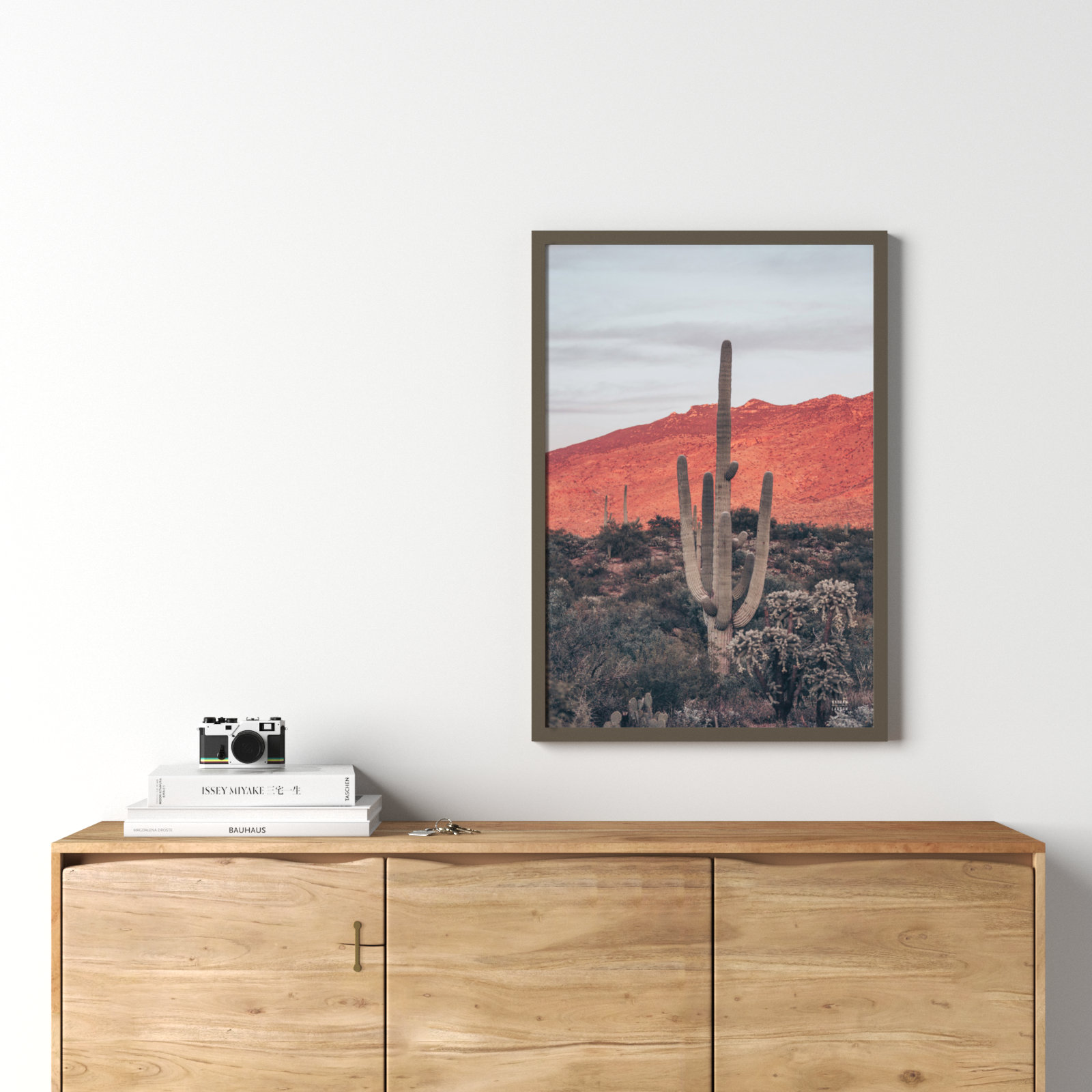 Sunsets and Saguaros Desert Photo Print, Gray, 33" H x 23" W x 1" D