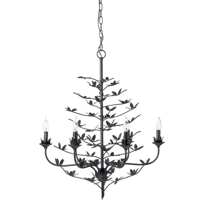 6 - Light Chandelier, Black
