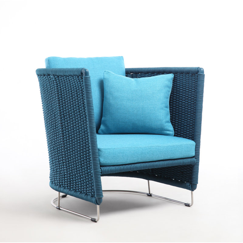 Harada Outdoor Lounge Chair, Teal Marine, Teal Marine Round Ropetek