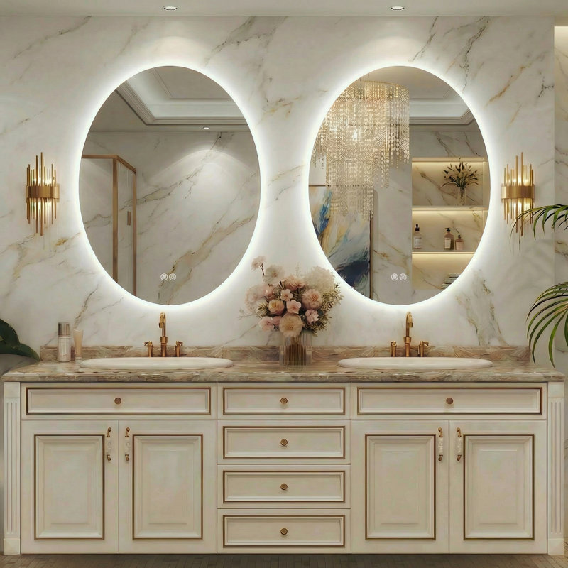 Lunara UL Certified Frameless Backlit LED Bathroom/Vanity Mirror, Temper Glass Oval Mirror, 32" x 24" , Oval