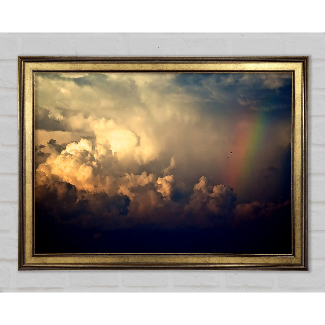 Sturmwolken und Regenbogen Gerahmter Druck