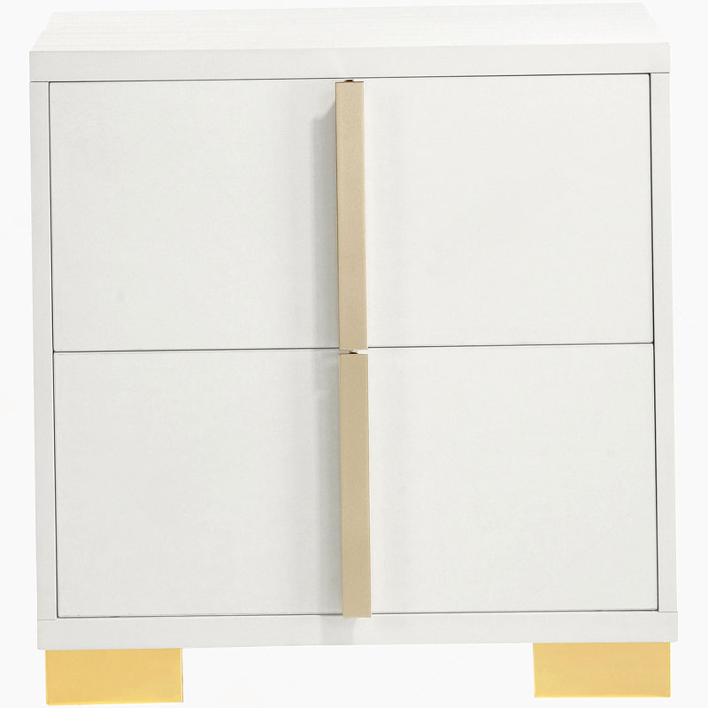 White 2-Drawer Nightstand