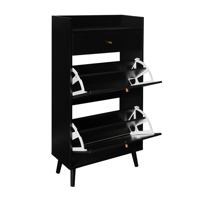 2-Door 1 Shoe Holder, Double Layer Entrance Storage, 45 Lbs Load Capacity, Natural Veneer, Enchantingly Door Panel 2 1 Drawer Organizer, Load, Enhancement, Marvelously Produced