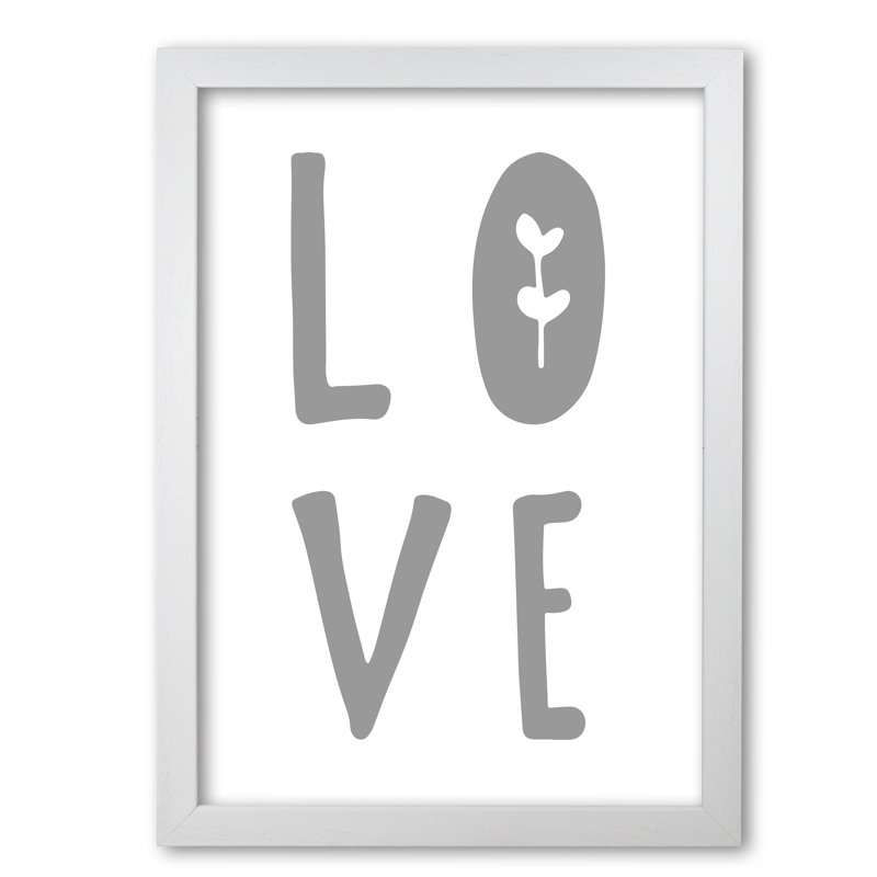 Love - Print, White Grain Frame, 60 cm H x 42 cm W x 5 cm D