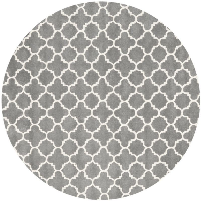 Teresita Chatham Hand Tufted Wool Geometric Rug, Round 9'