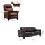 Ensemble de salon en cuir véritable 2 pièces 2 pièces-42769888