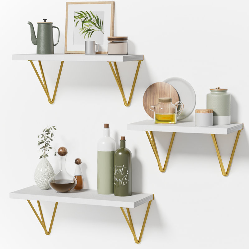 Legare 3 Piece Floating Shelf, White