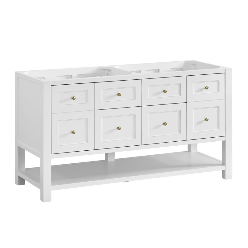 Breckenridge 59.88'' W Double Bathroom Vanity Base, Bright White