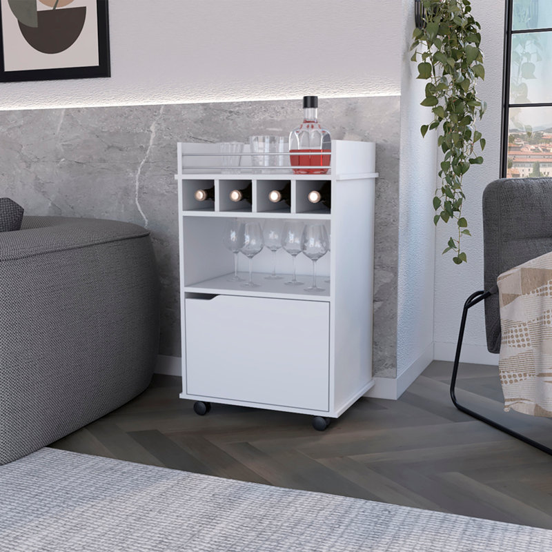 Chariot-bar, salon, blanc, Blanc