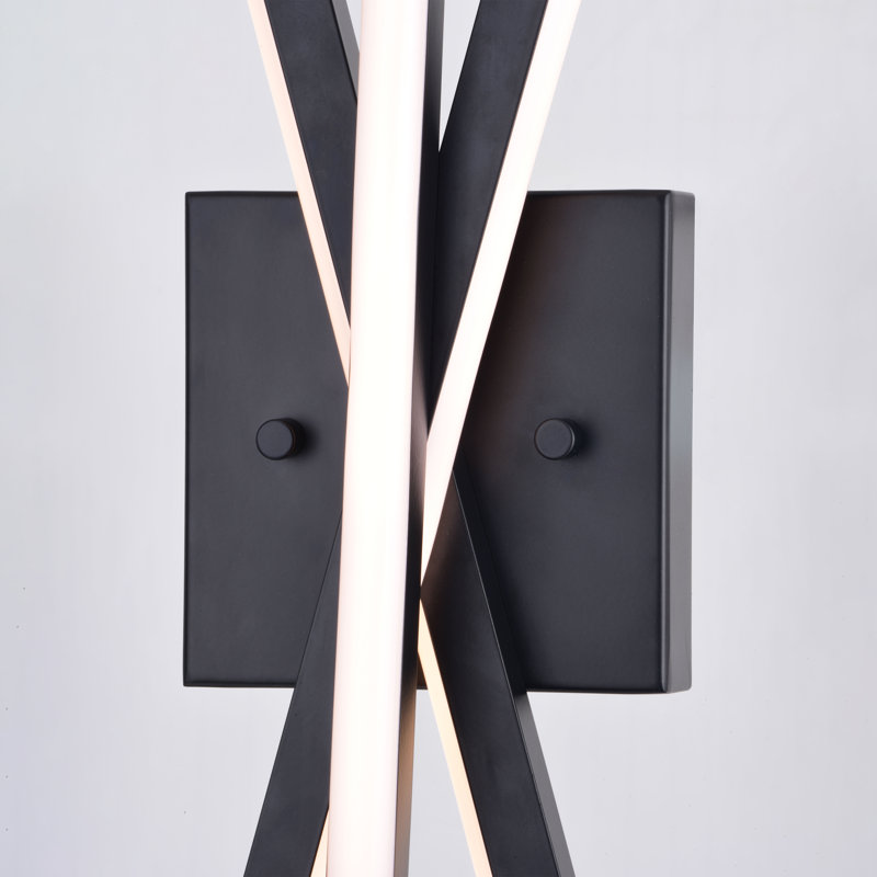 Barcelo Steel LED Armed Sconce, Matte Black