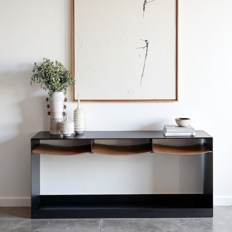 Table d'entrée de style Wabi-Sabi, H 23,6 po x l 47,2 po x P 15,7 po