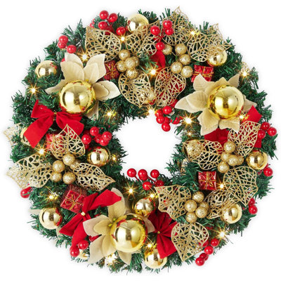 Christmas Wreath Decorations,18 Inch Christmas Wreaths For Front Door