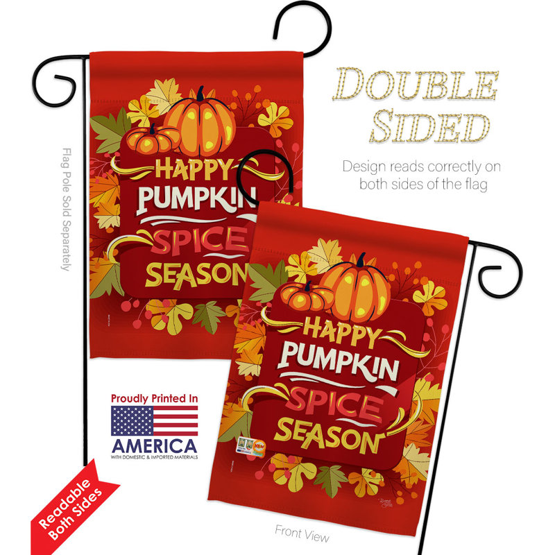 Drapeau de jardin en polyester 18,5 x 13 po Pumpkin Spice