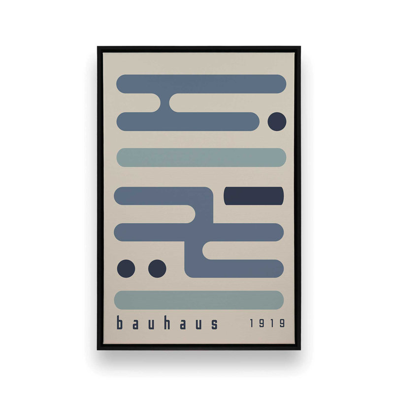 «Midnight Bauhaus Minimalist Circuitry», reproduction sur toile dans un cadre, H 30,75 po x l 20,75 po, Noir satiné