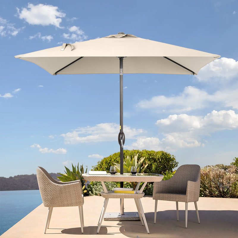 Parasol carré de 78 po Sabery, Beige