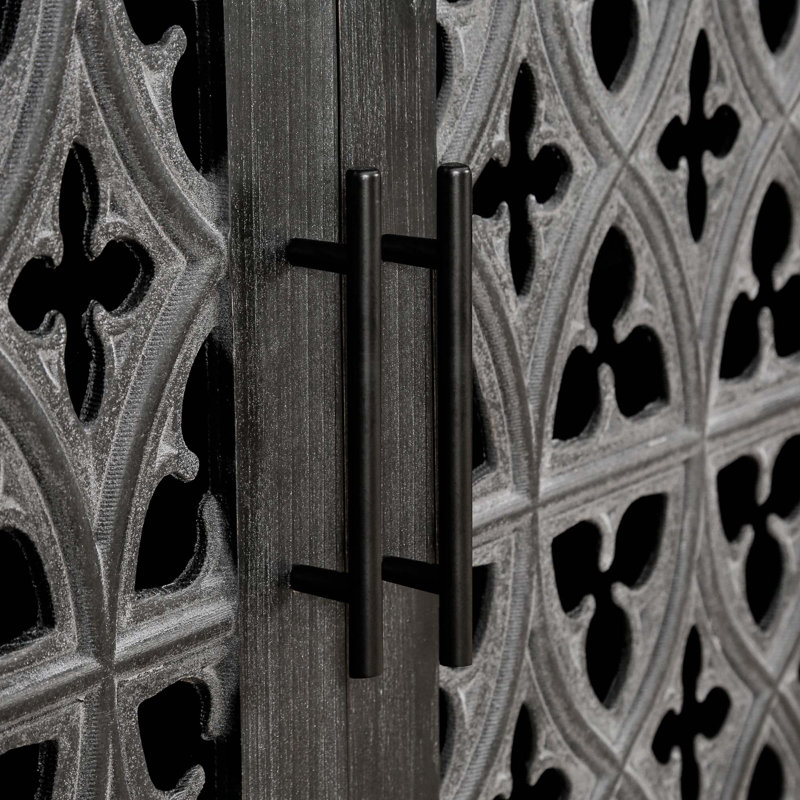 Armoire antique à quatre portes, Noir antique