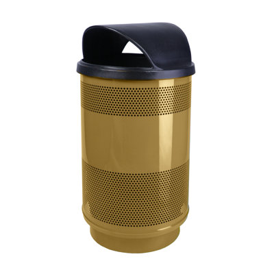 Stadium Series Perforated Metal Steel Open Outdoor Trash/Recycling Bins - 55 Gallons