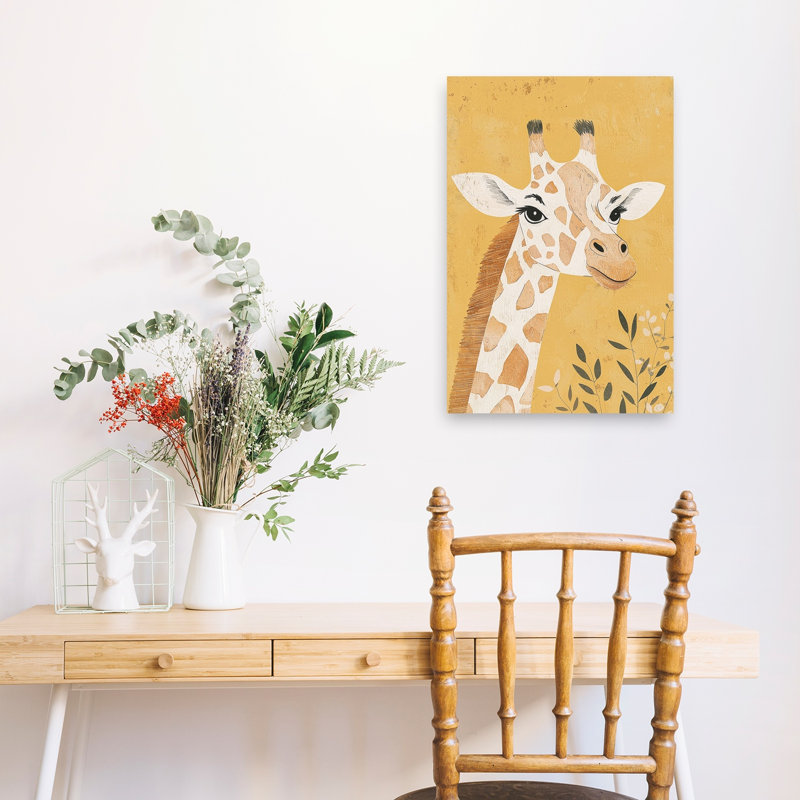 «Sweet Safari Giraffe», reproduction d'art murale contemporaine, H 24 po x l 16 po