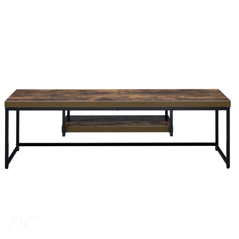 Weathered Oak And Black 1-Shelf TV Stand