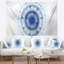 Tapisserie abstraite de style cabalistique fractale bleue-28496961