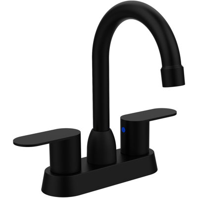 Robinet de salle de bain noir mat - 2/3 trous, bec pivotant à 360 degrés, évier à empreinte digitale, poignée ergonomique