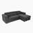 Pull-Out Sofa Bed L-Shape Sectional Sofa with Adjustable Headrest, Wireless Charging