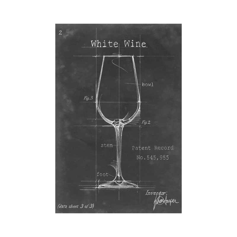 'Barware Blue Print IV' by Ethan Harper Drawing Print on Wrapped Canvas, Wrapped Canvas, 20.32 cm H x 30.48 cm W