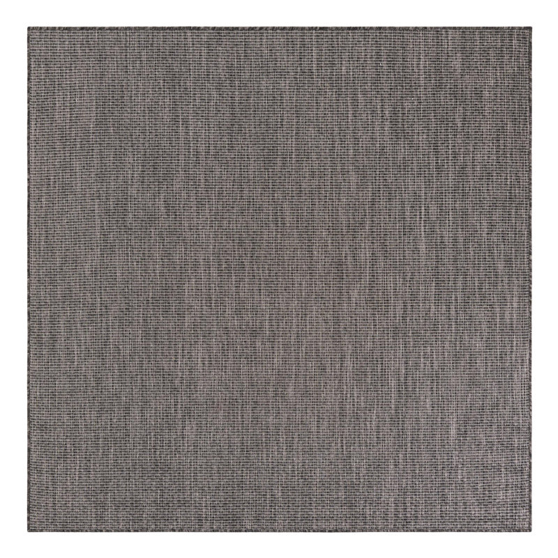 Avaughn Black Indoor/Outdoor Area Rug, Square 6'1", Black