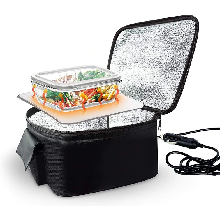 Prep & Savour Food Heating Lunch Box - Premium Quality Portable Electric  Insulated Black Lunch Box, Food Warmer And Heater- Perfect For Picnics